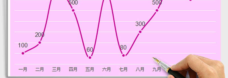2025年圆点实心粉色折线图免费下载