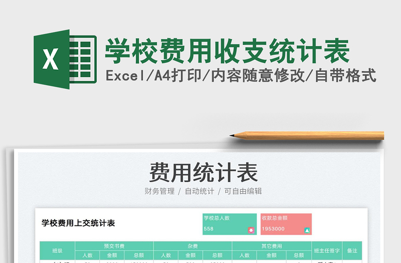 2025学校费用收支统计表