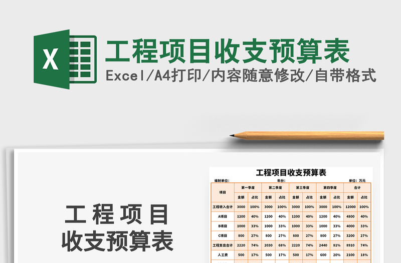 2025年工程项目收支预算表