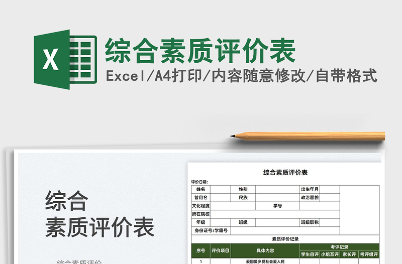 2025综合素质评价表免费下载