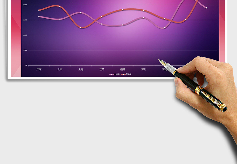 2025年渐变唯美折线图免费下载