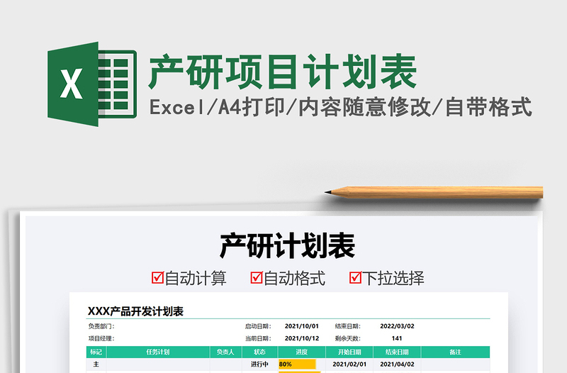 2025产研项目计划表免费下载