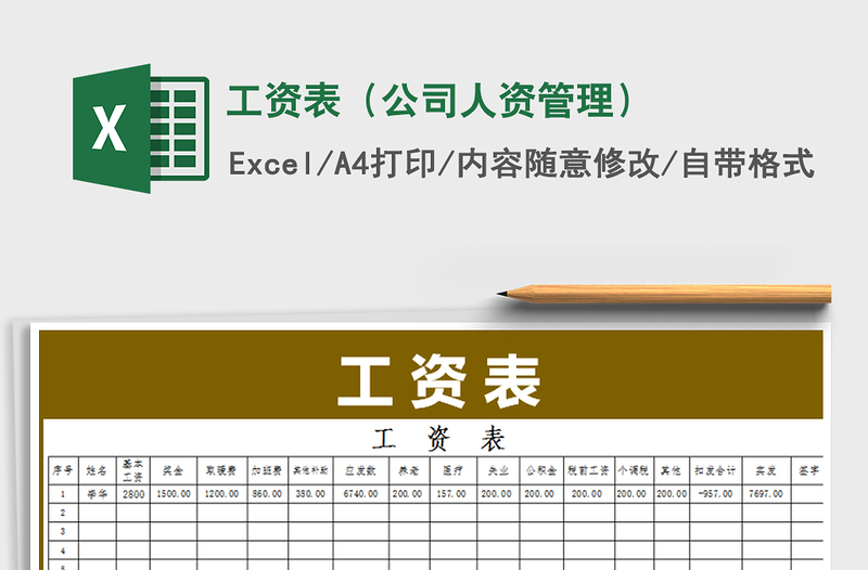 2025年工资表（公司人资管理）