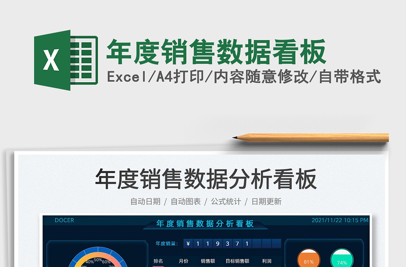 2025年度销售数据看板免费下载