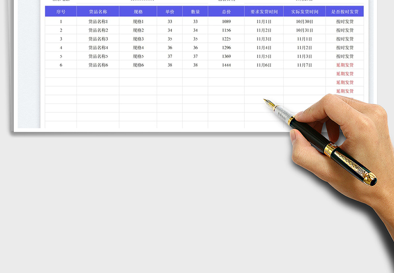 2025客户订单发货统计表-延期自动显示免费下载