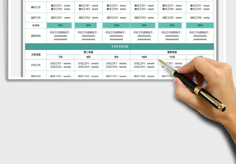 2025上半年工作总结表免费下载