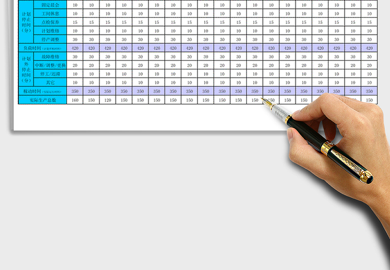 2024年设备运行效率分析表（自动计算每日）exce表格