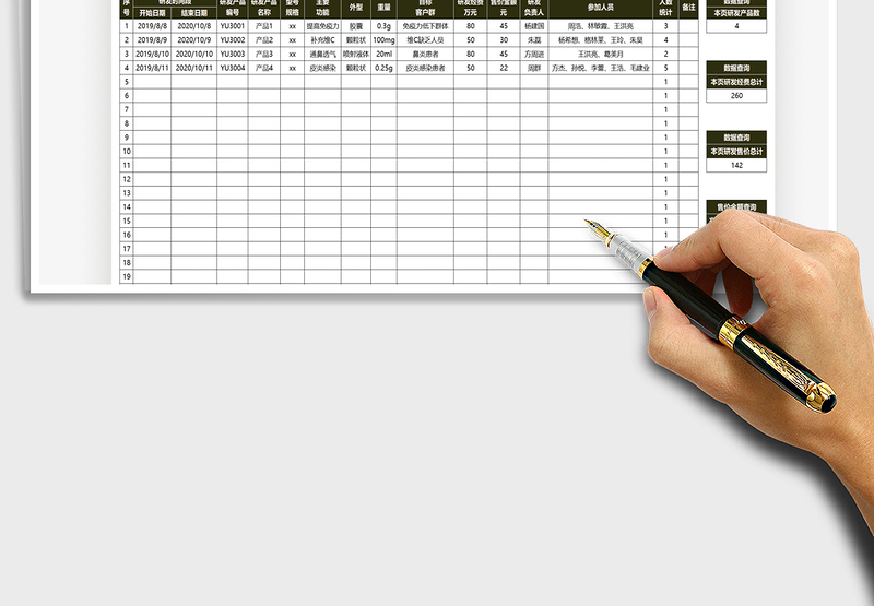 2025产品研发登记表免费下载