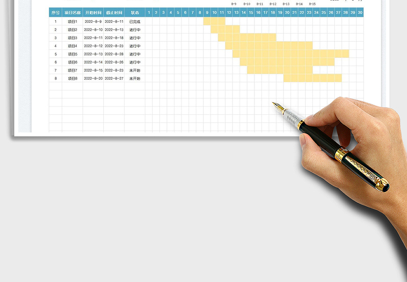 2025项目工作进度表-甘特图免费下载