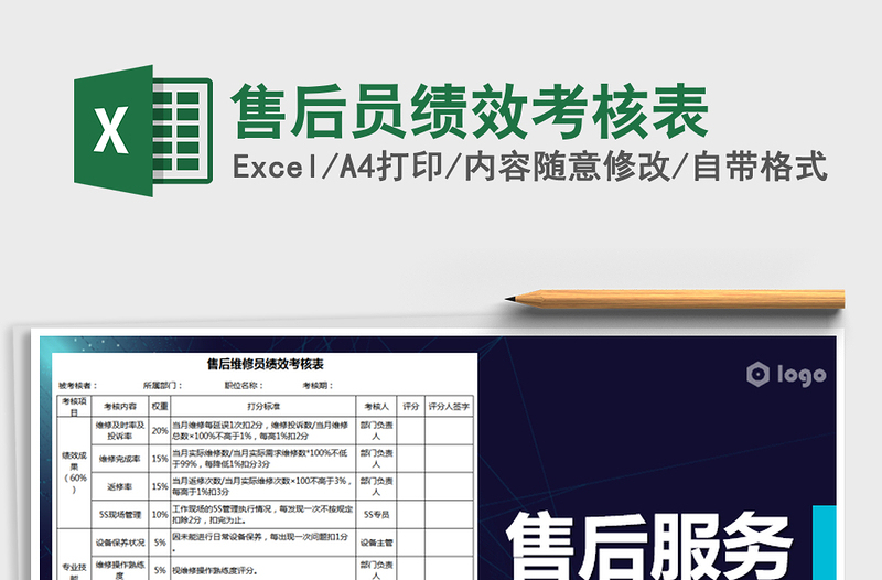 2025年售后员绩效考核表