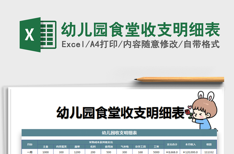 2025年幼儿园食堂收支明细表