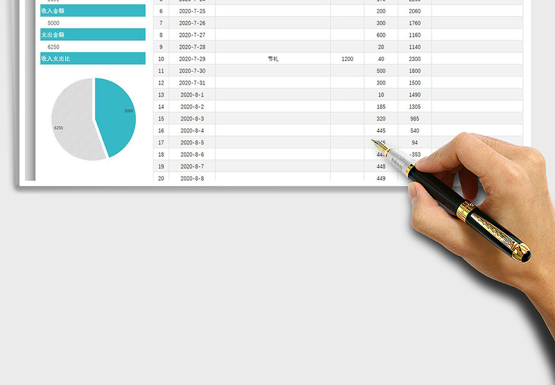 2025年家庭收支日记账模板