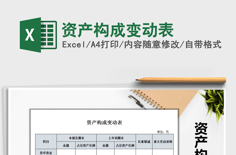 2025年资产构成变动表