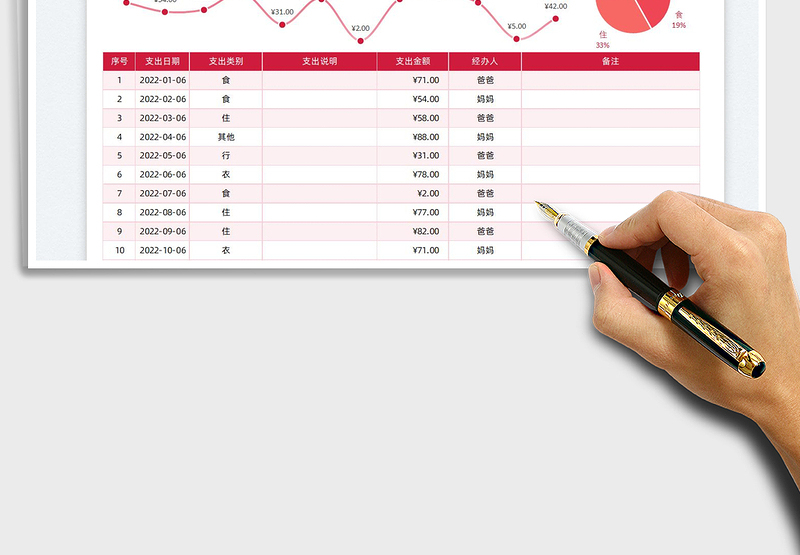 2025家庭支出记账表免费下载