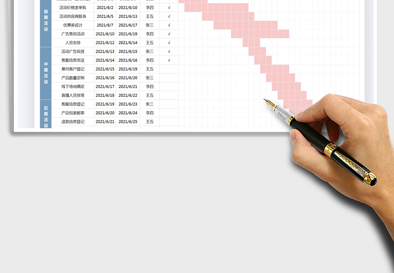 2024市场活动跟踪表-甘特图exce表格