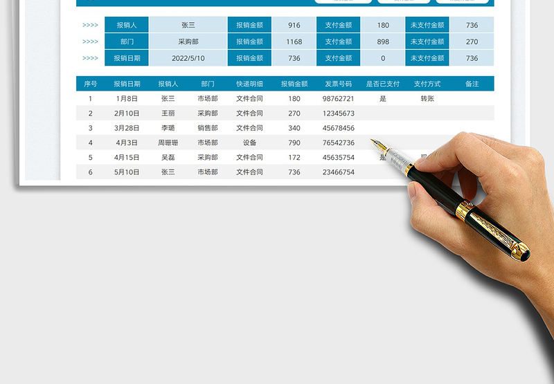 2025快递费报销明细表免费下载