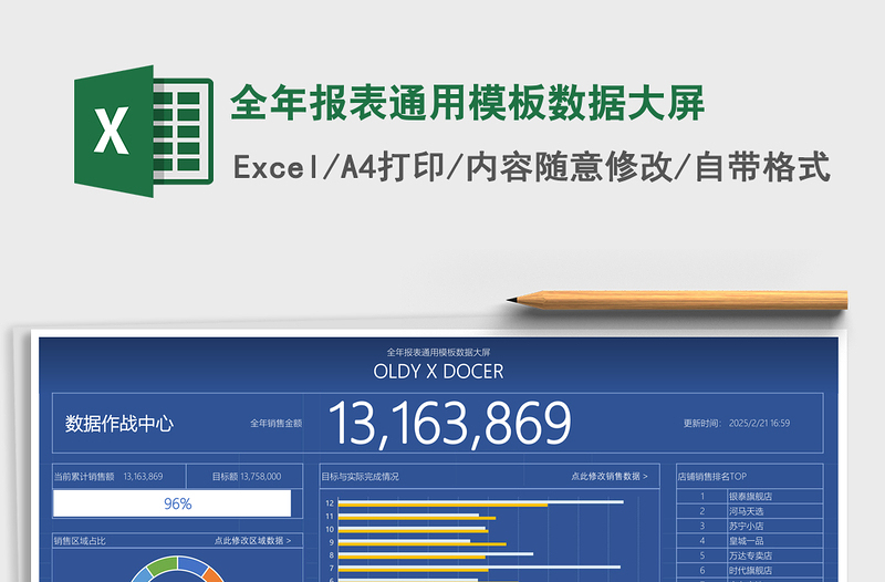 全年报表通用模板数据大屏