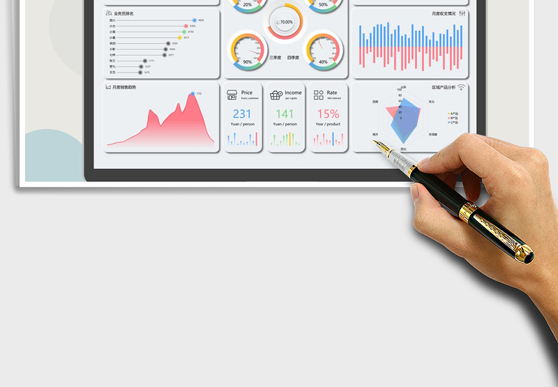 2024年销售可视化看板-新拟态风格