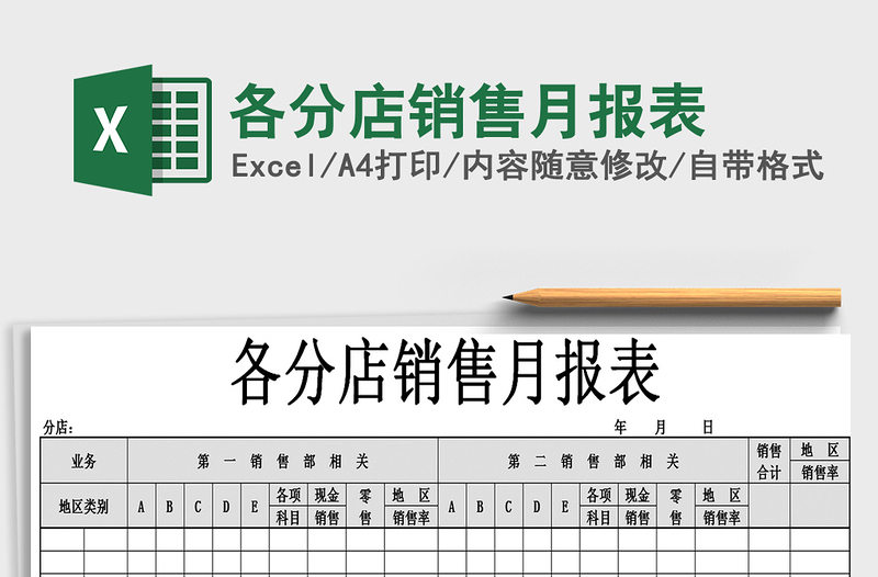 2025年各分店销售月报表
