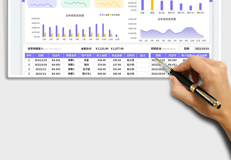 2025公司收入支出记账管理表