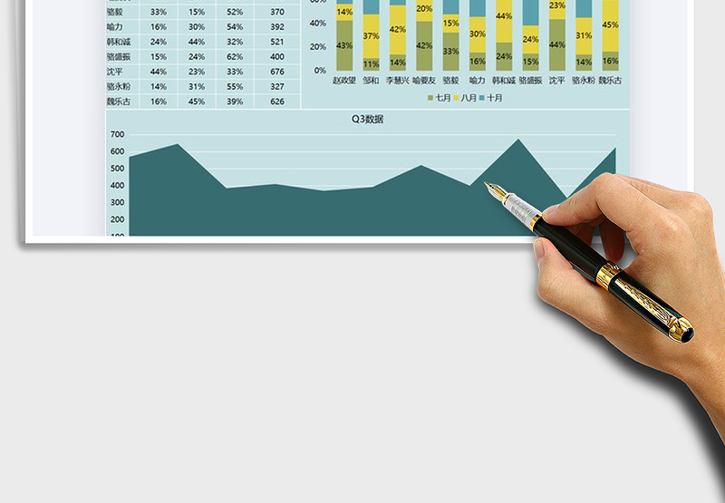2025年图表模板季度占比分析