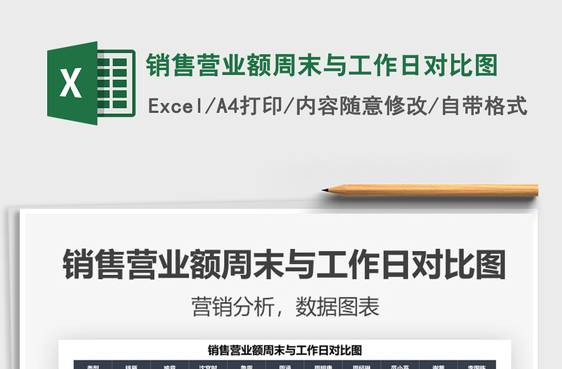 2025销售营业额周末与工作日对比图免费下载