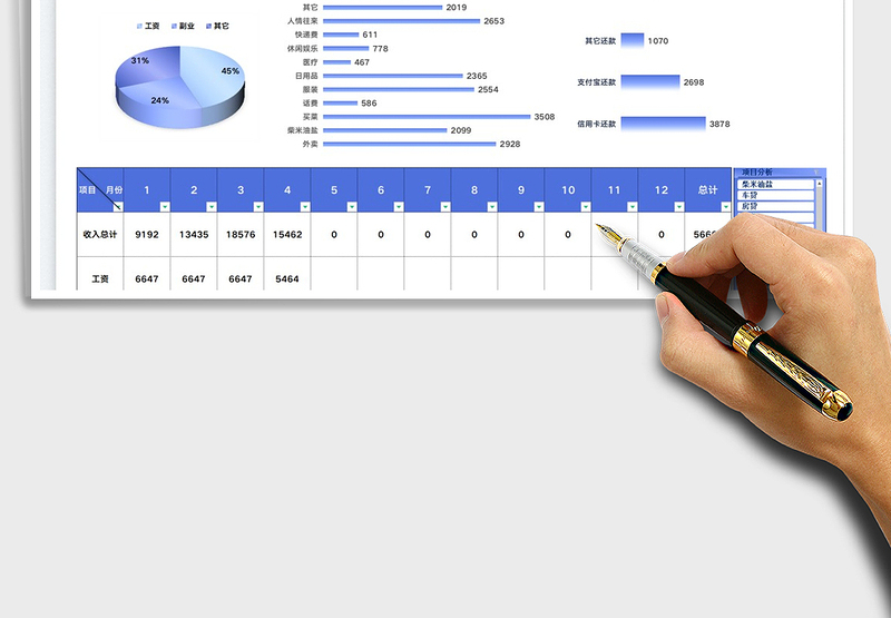 2025个人家庭收支明细表免费下载