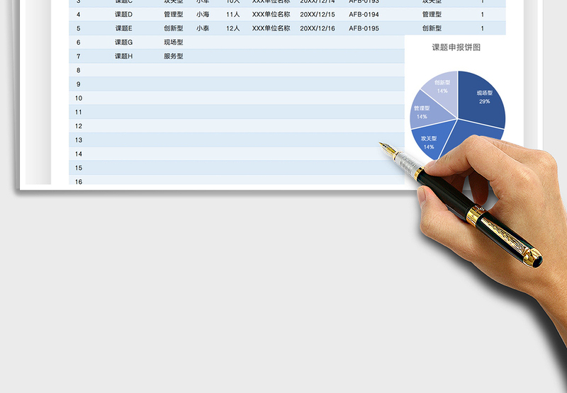 2025qc课题报名登记表分类自动统计课题类型免费下载