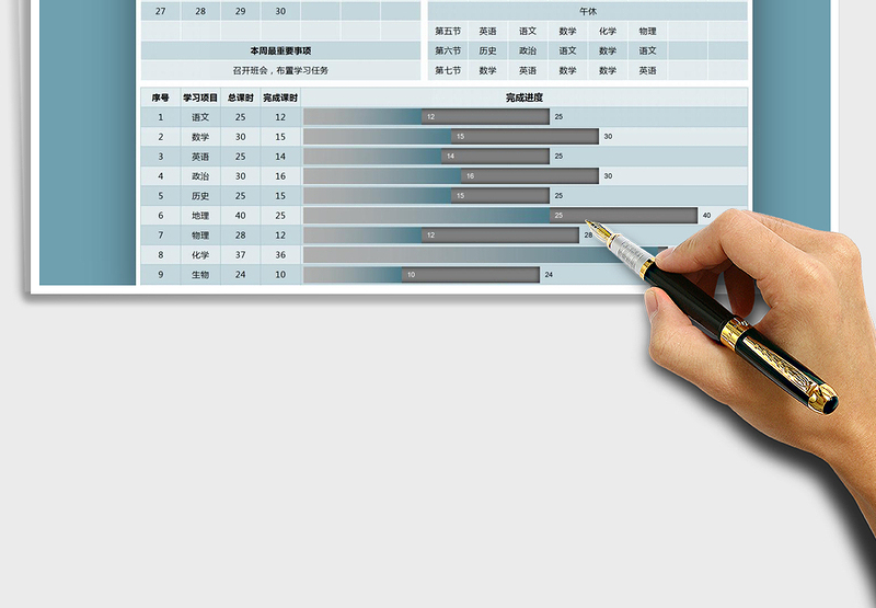 2025年课程进度表免费下载
