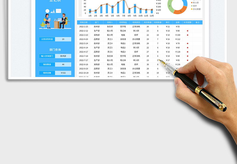 2025办公用品领用登记表免费下载