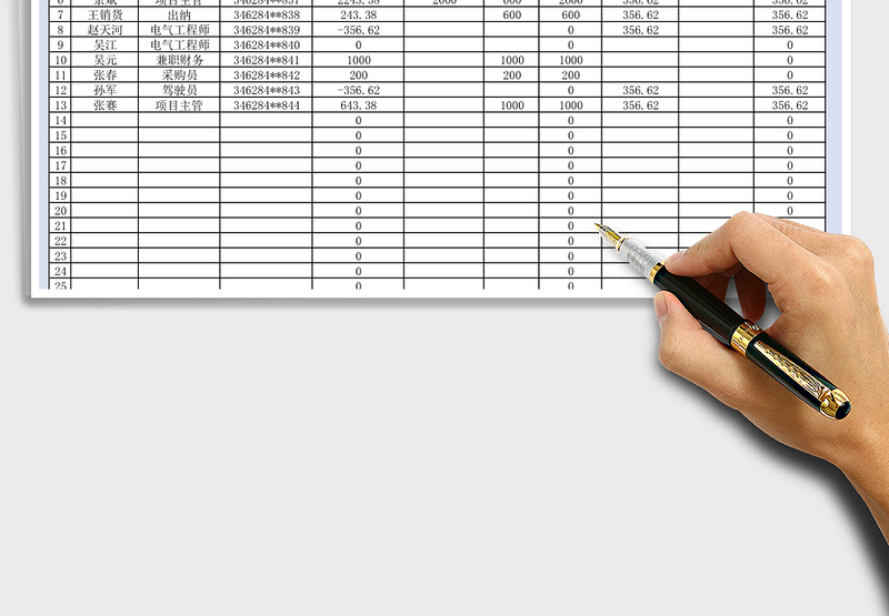 2025年工资表-员工查询计算