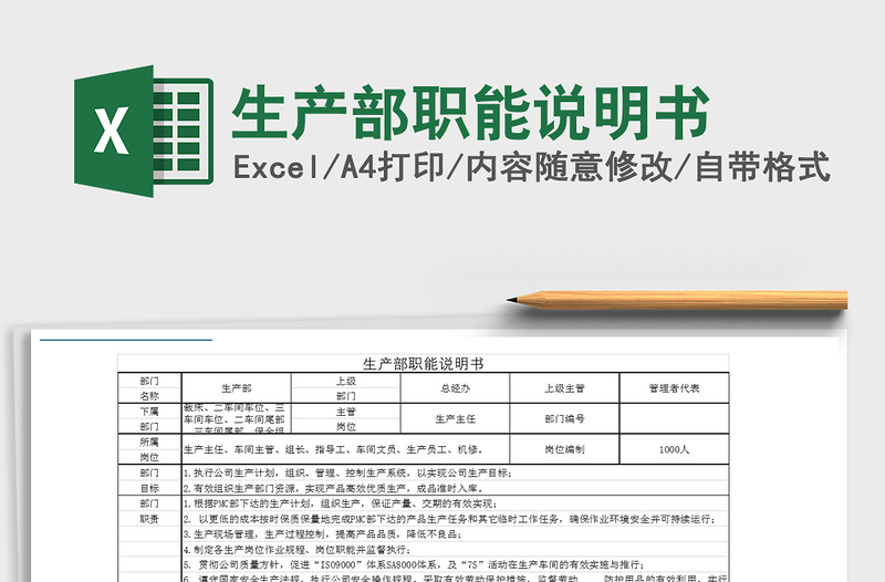 2025年生产部职能说明书