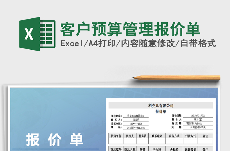 2025年客户预算管理报价单