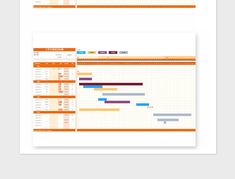 2024年工作项目计划安排甘特图表格