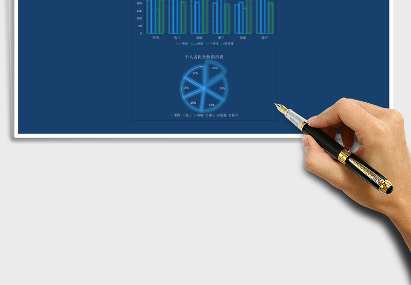 科技风数据可视化分析销售报表Excel模板