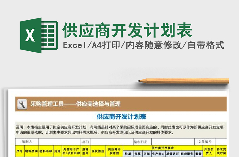 2025年供应商开发计划表