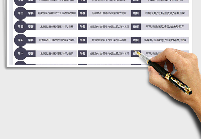 2025年一周菜谱计划表