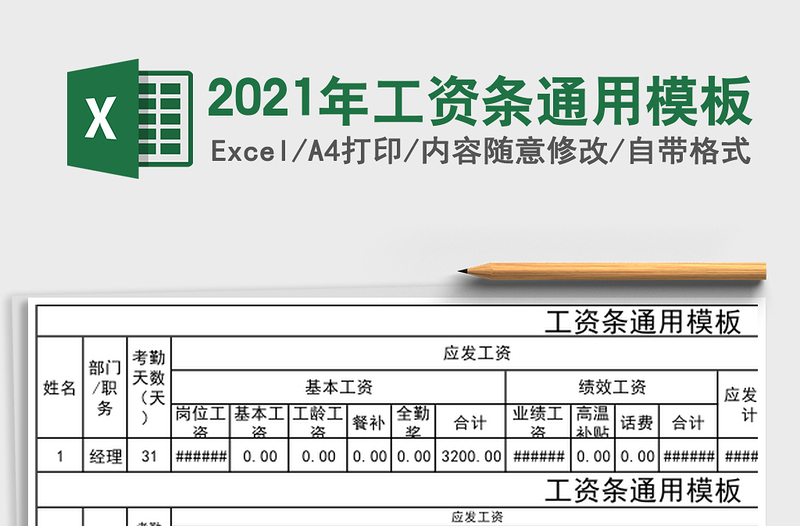 2025年工资条通用模板