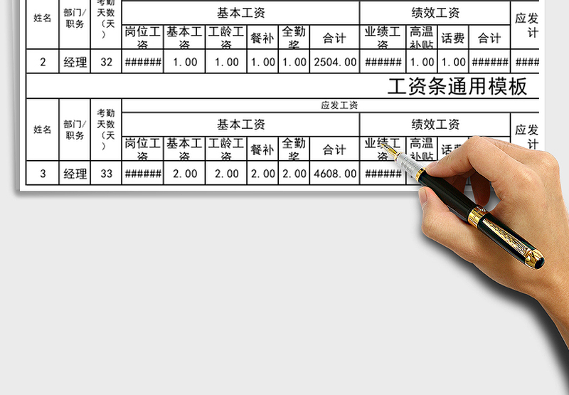 2025年工资条通用模板