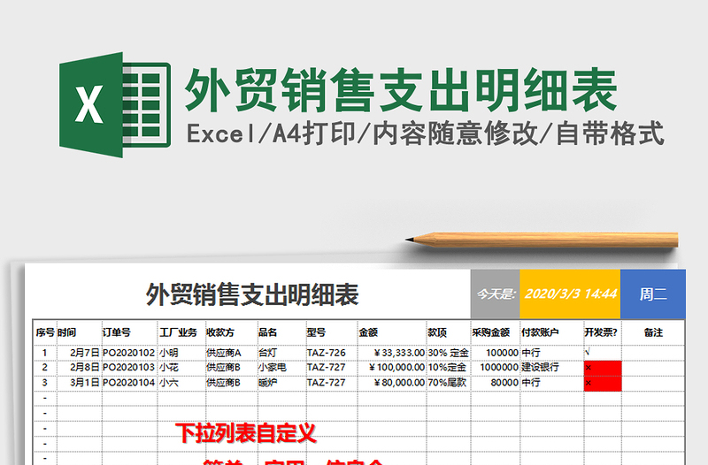 2025年外贸销售支出明细表