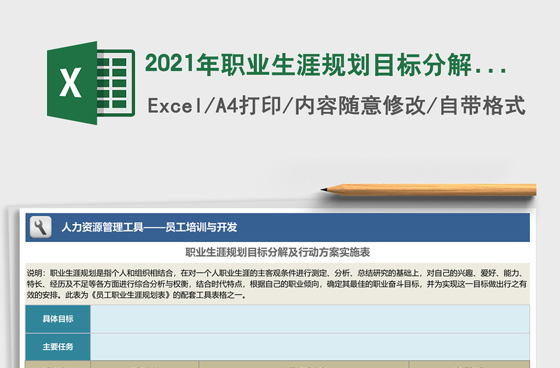 2025年职业生涯规划目标分解及行动方案实施表