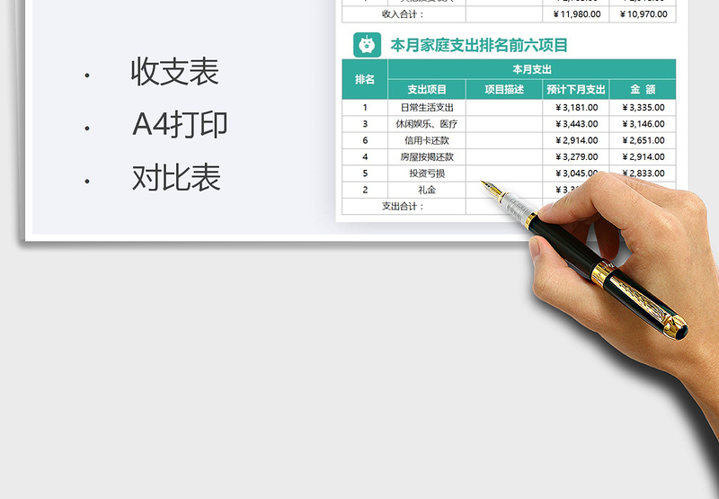 2025家庭收入支出日记账统计表免费下载