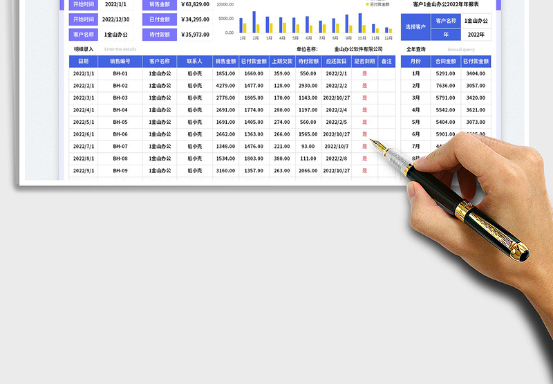 2025销售订单付款管理表免费下载