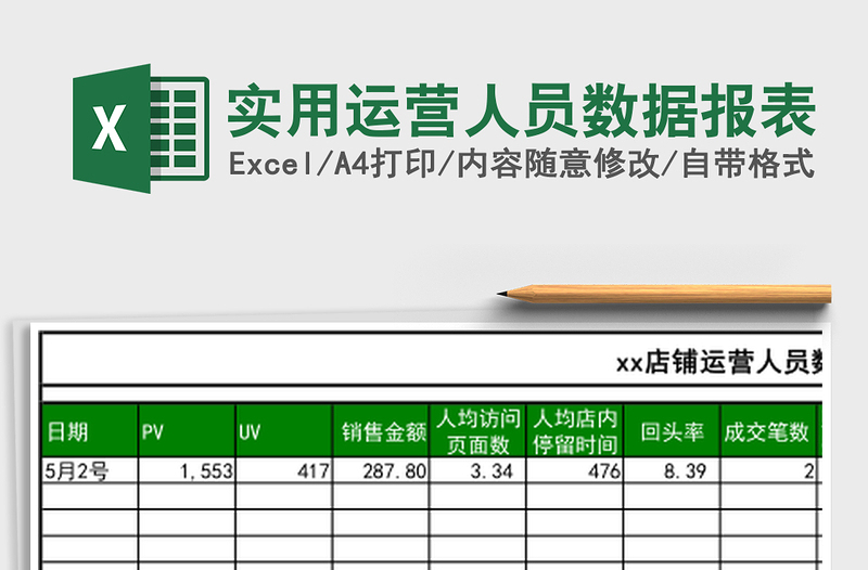实用运营人员数据报表