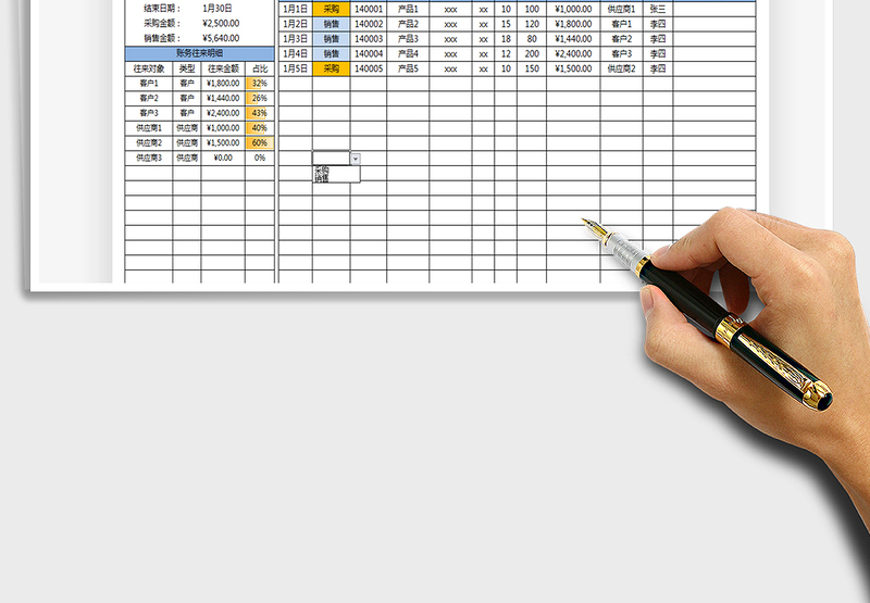 2025年往来账务明细表-快速查询