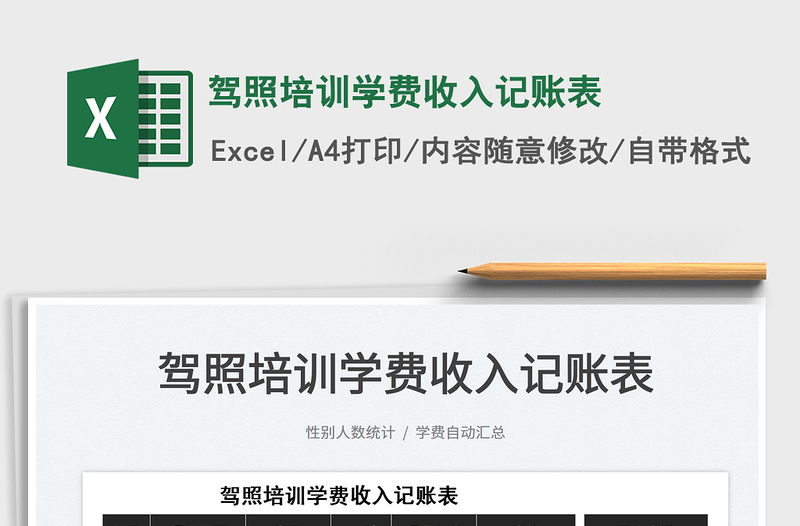 2025驾照培训学费收入记账表免费下载