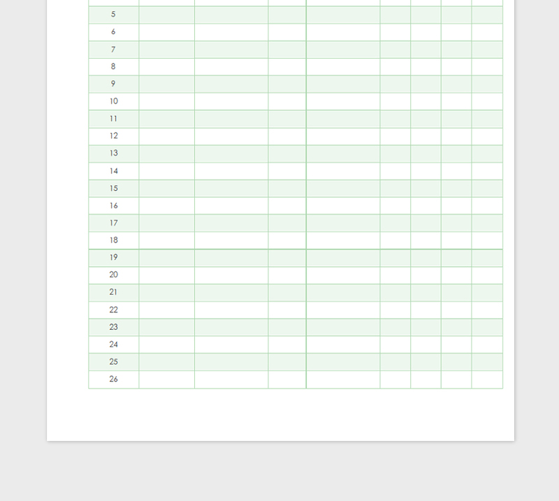 2025简约浅绿色学生违纪统计表免费下载