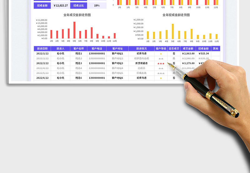 2025客户跟进管理进度表免费下载