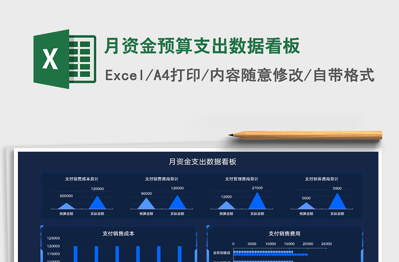 2025月资金预算支出数据看板