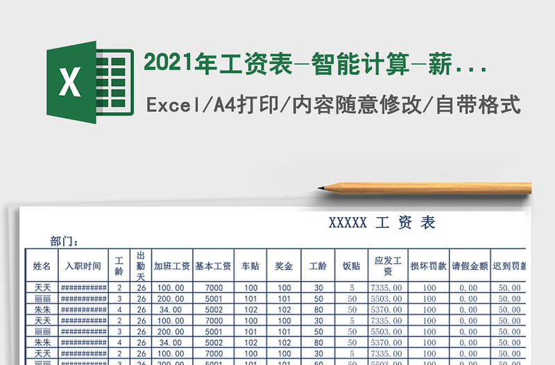 2025年工资表-智能计算-薪酬待遇管理
